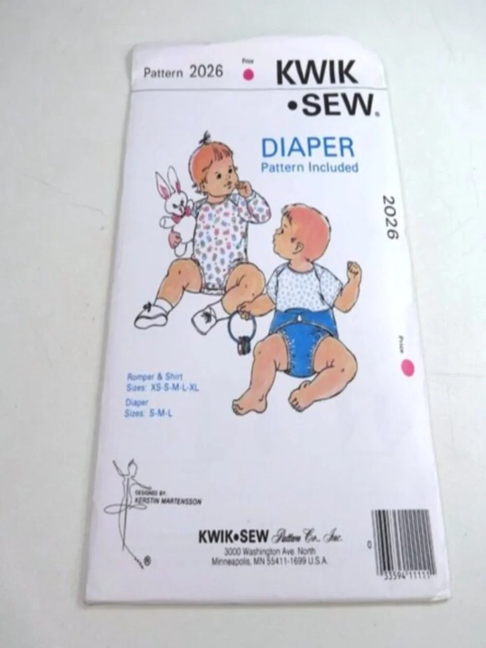 Kwik Sew 2026 Clothing Sewing Pattern NEW UNCUT XS-XL diaper, Romper, Shirt